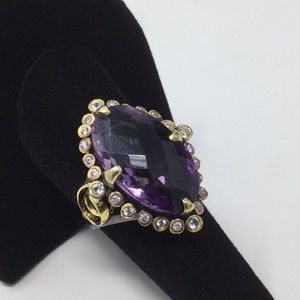 Genuine 23CTW Genuine Amethyst with  Checkerboard Faceting